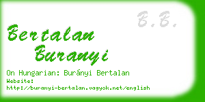 bertalan buranyi business card